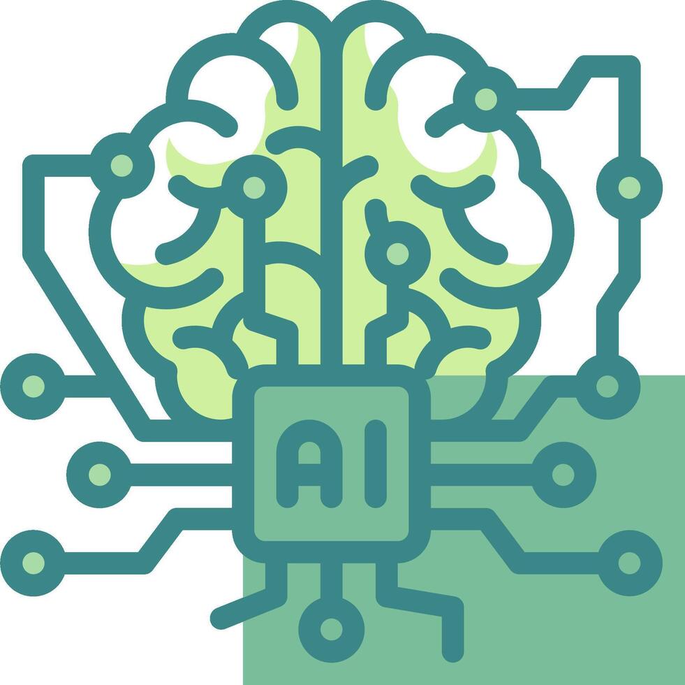 Ai brain icon vector