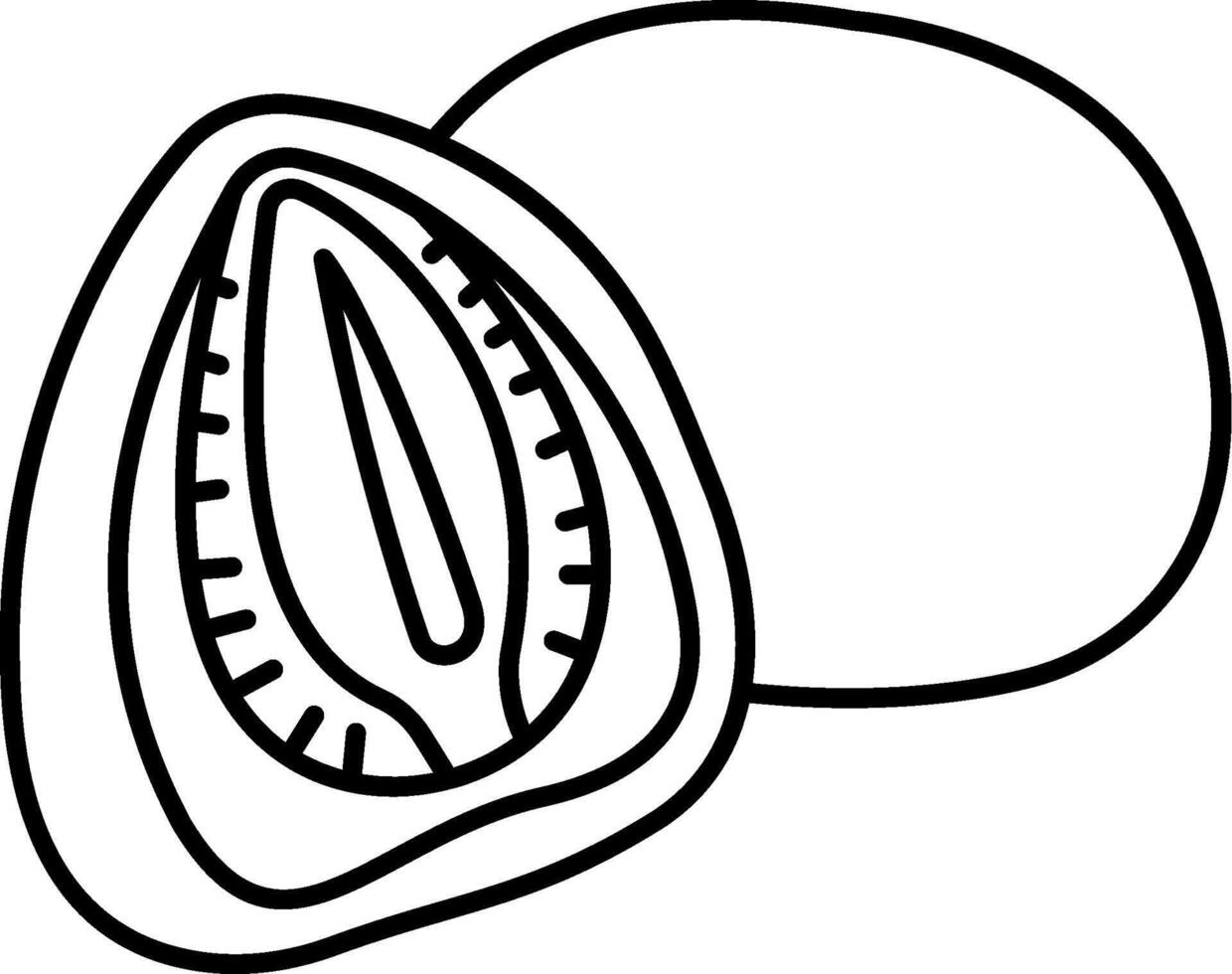 A black and white drawing of a fruit vector