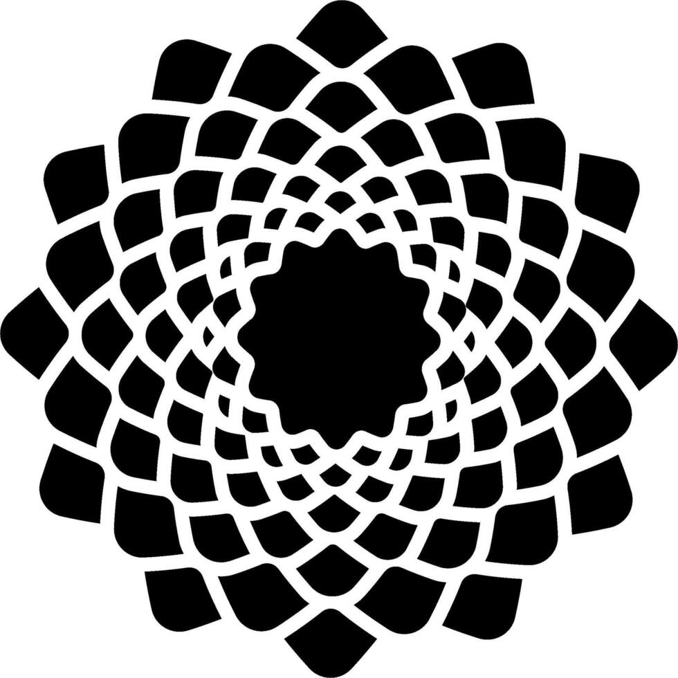 A black and white flower design vector