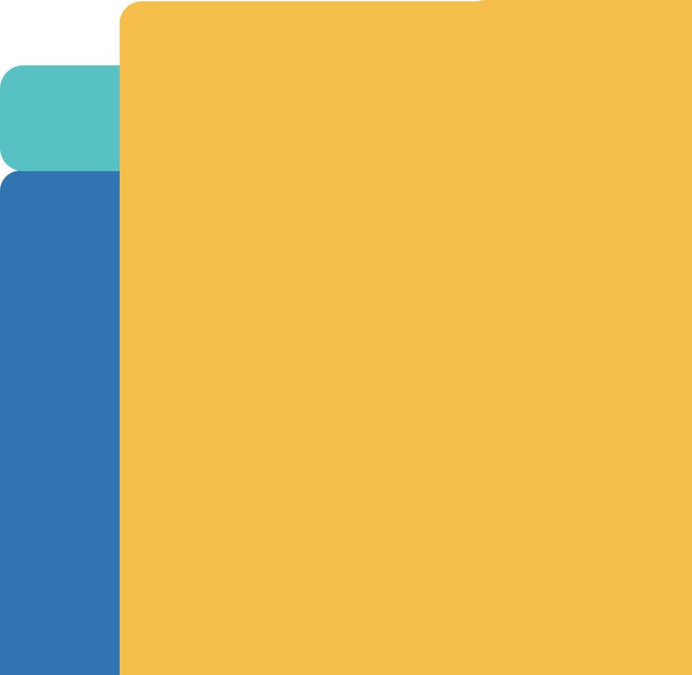 A yellow folder with blue and green tabs vector