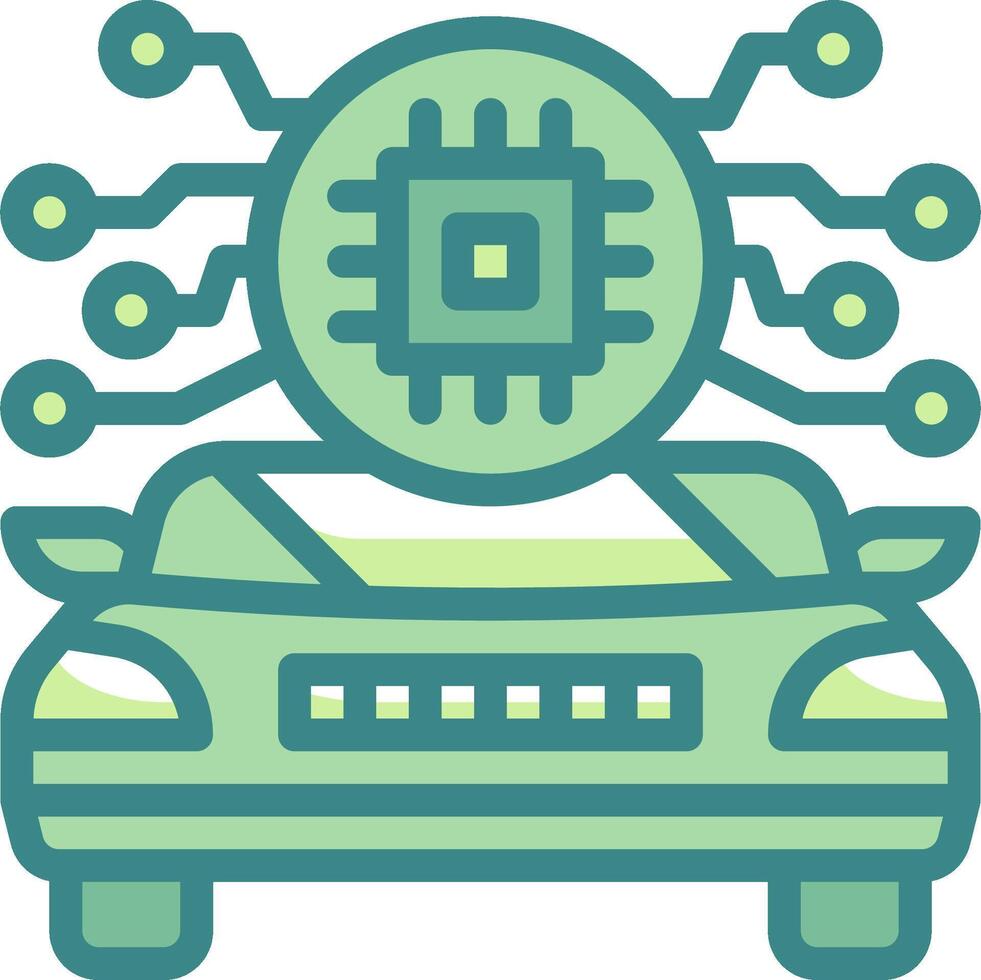 A car with a chip on top of it vector