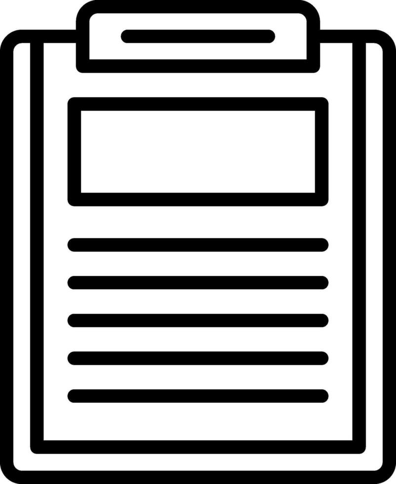 Clipboard icon with a black outline vector