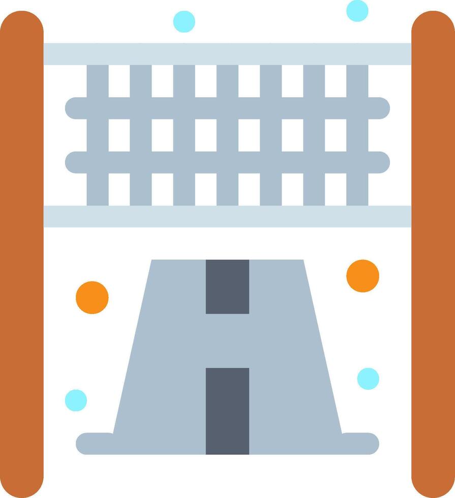 A tennis net and a ball are on top of a white background vector