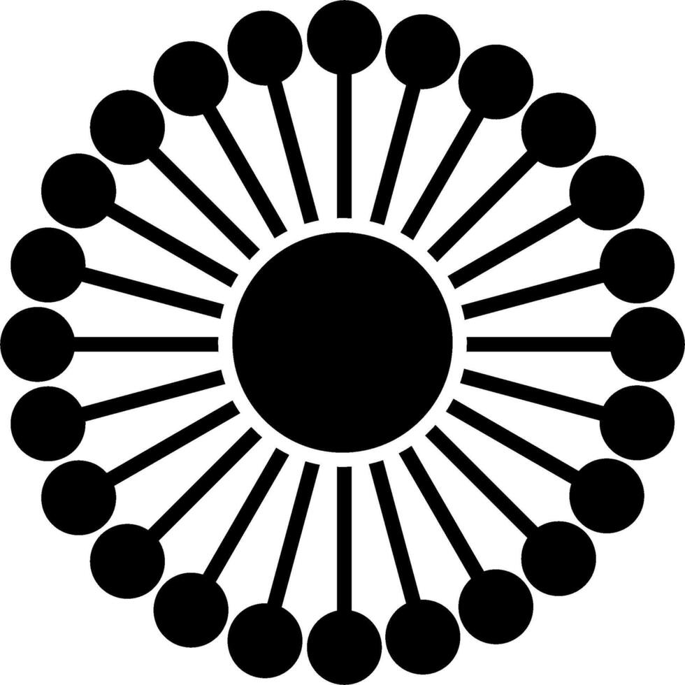A black and white circular design with many circles vector
