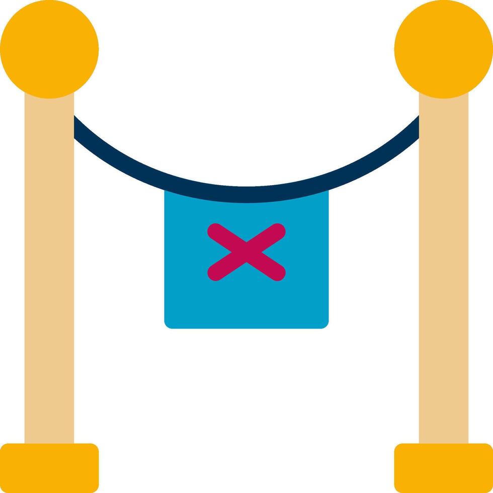 A blue and yellow sign with an x on it vector
