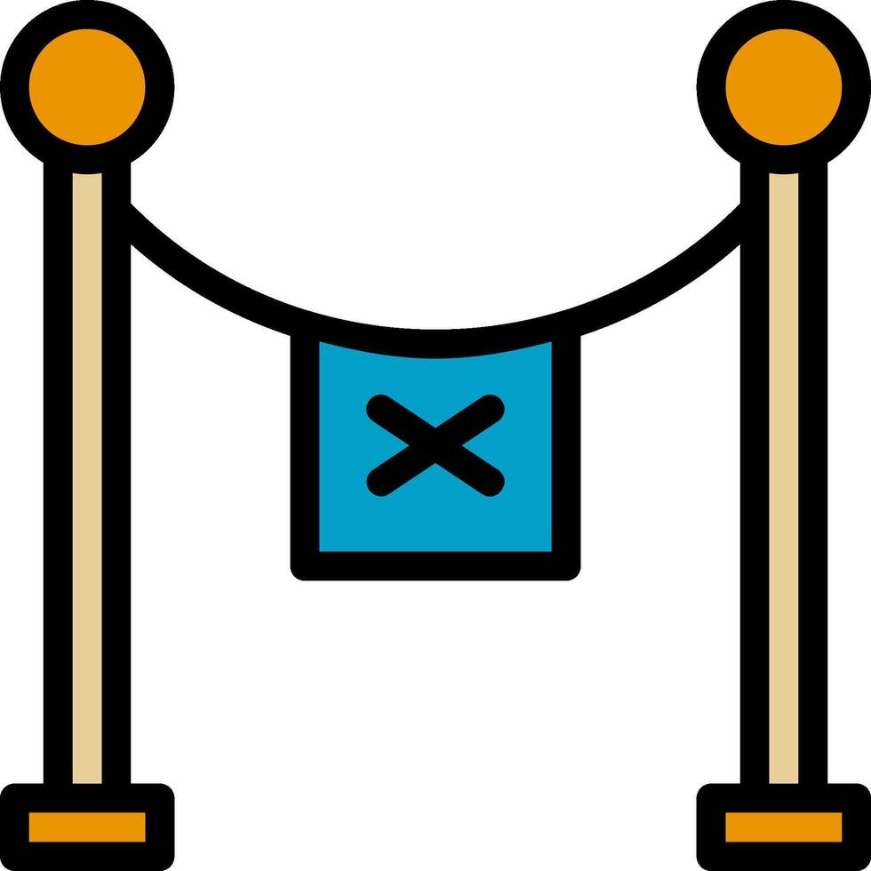 A blue flag with an x on it vector