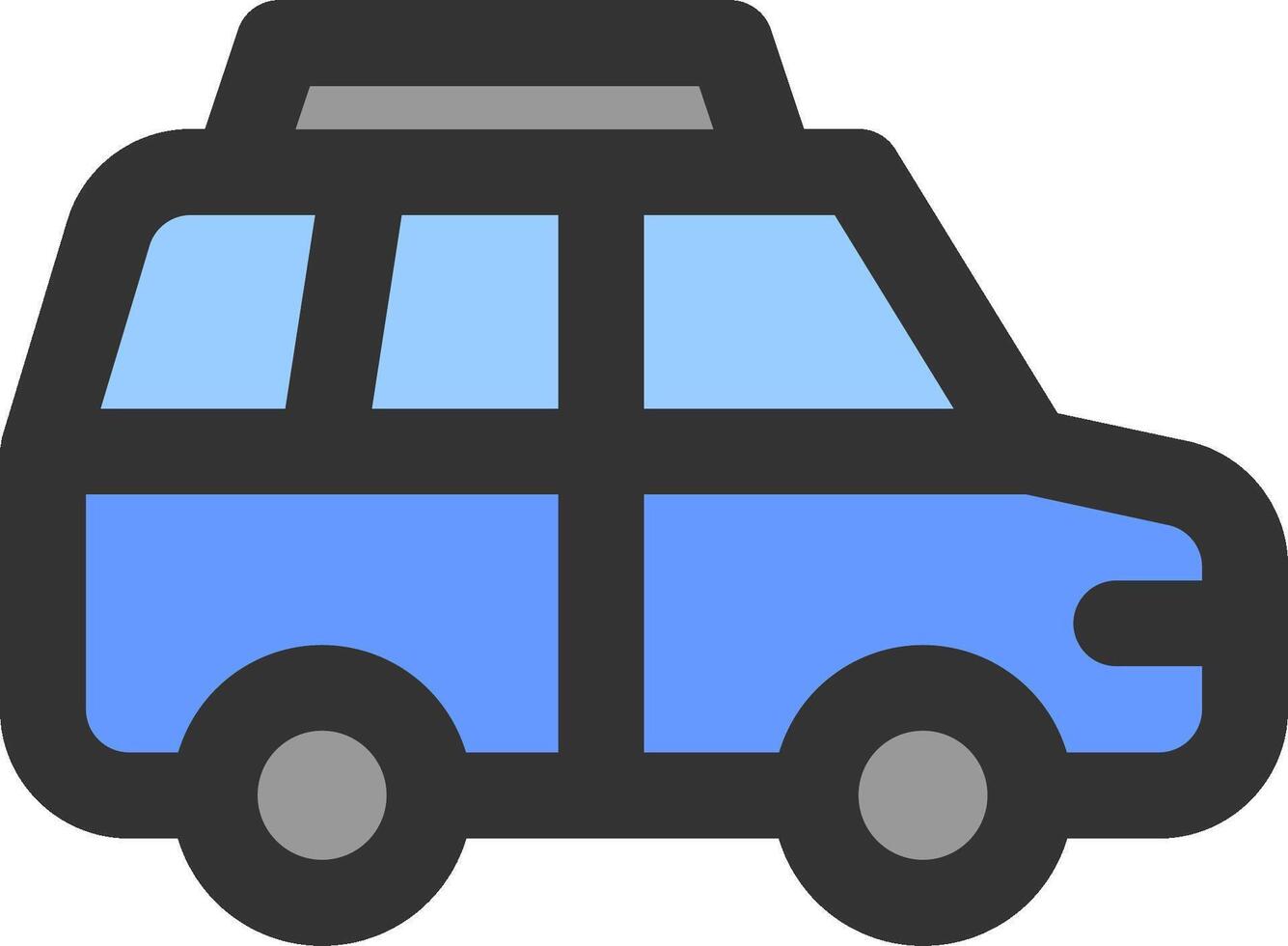 A blue van with a roof on it vector