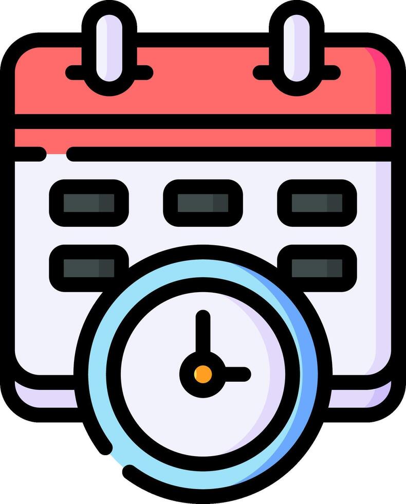 Calendar icon with clock on top vector