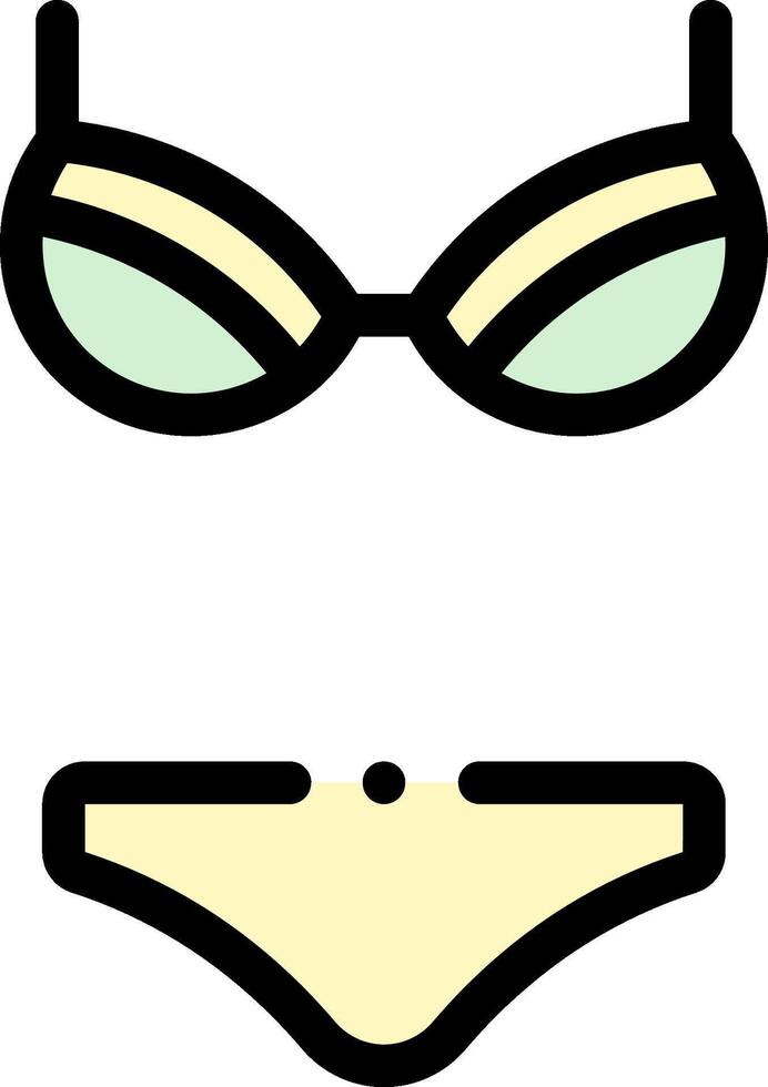 A bikini and glasses icon vector