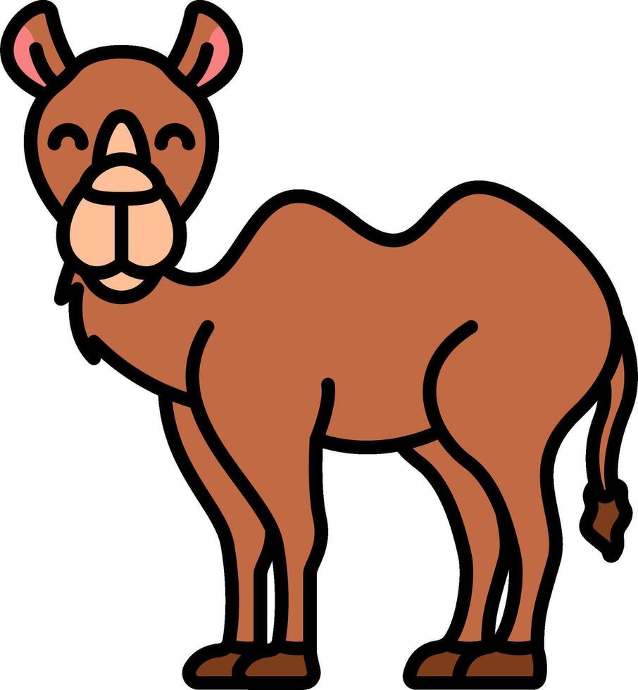 A camel is standing in front of a white background vector