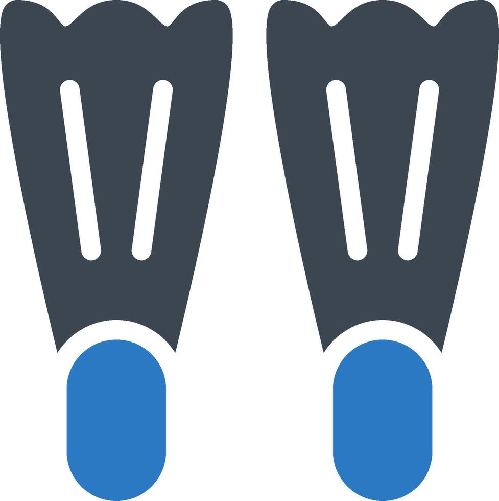 Two pairs of scuba fins on a white background vector