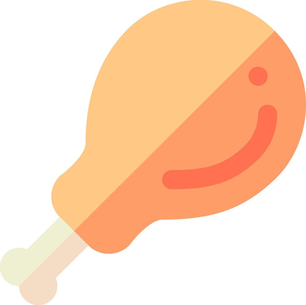 A chicken leg with a smiley face on it vector