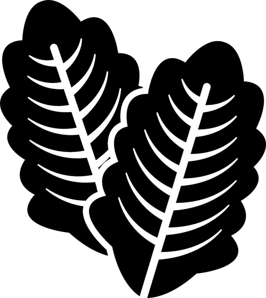 Two leaves icon on a white background vector