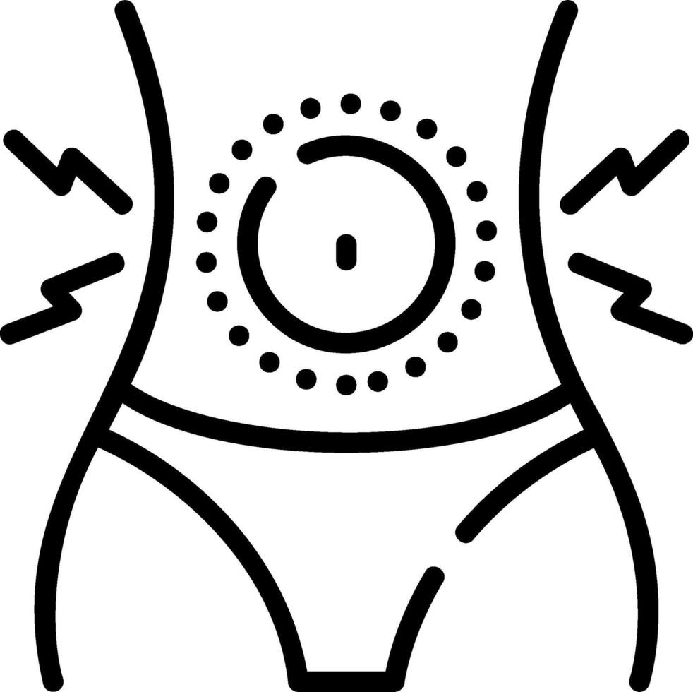 A black and white outline of a woman's underwear vector