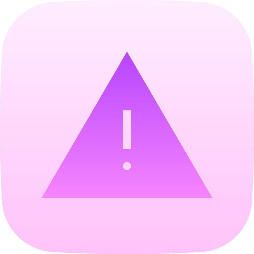 A purple triangle with an exclamation mark on it vector