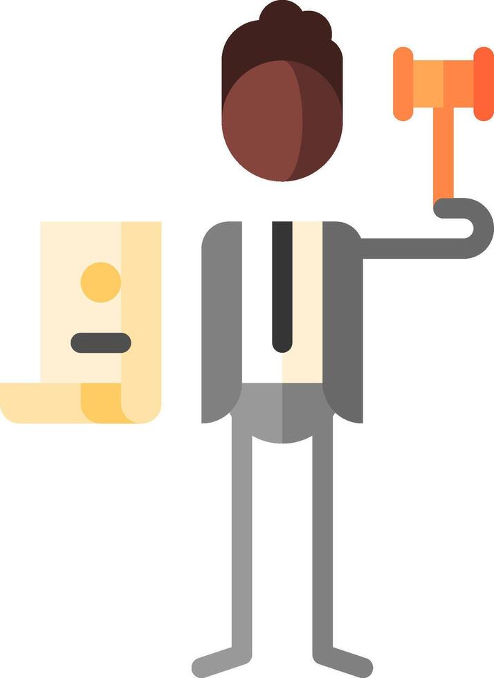 An illustration of a man holding a hammer and a document vector