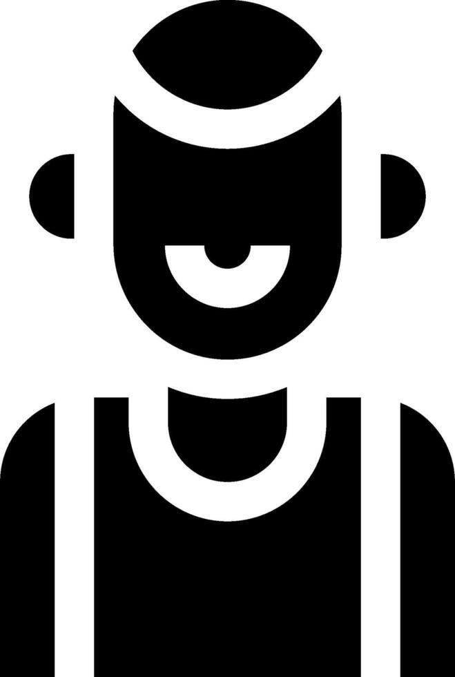 A black and white icon of a man with headphones vector