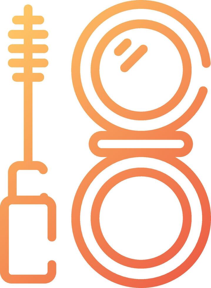 An orange and white logo with a mascara brush and a mirror vector