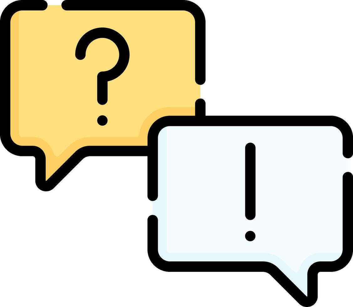 Two speech bubbles with question marks on them vector