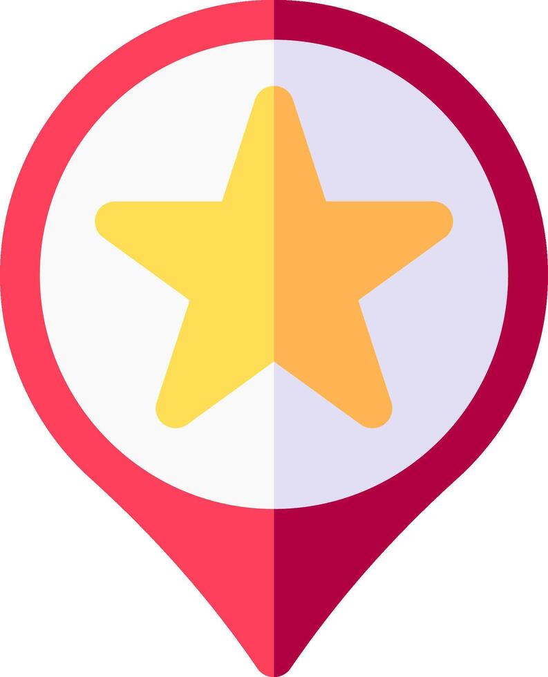 A star icon on a map pin vector