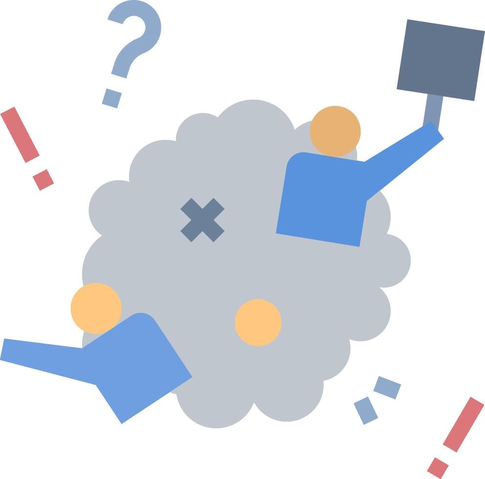 Illustration of a cloud with people holding up signs vector