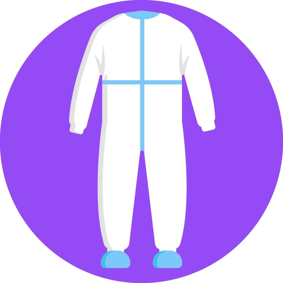 A white coverall with blue trim vector