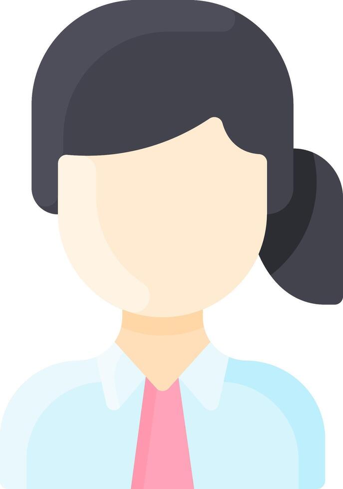 A woman with a pink tie and blue shirt vector