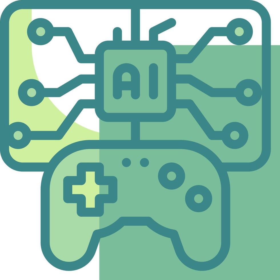 Ai game controller icon vector