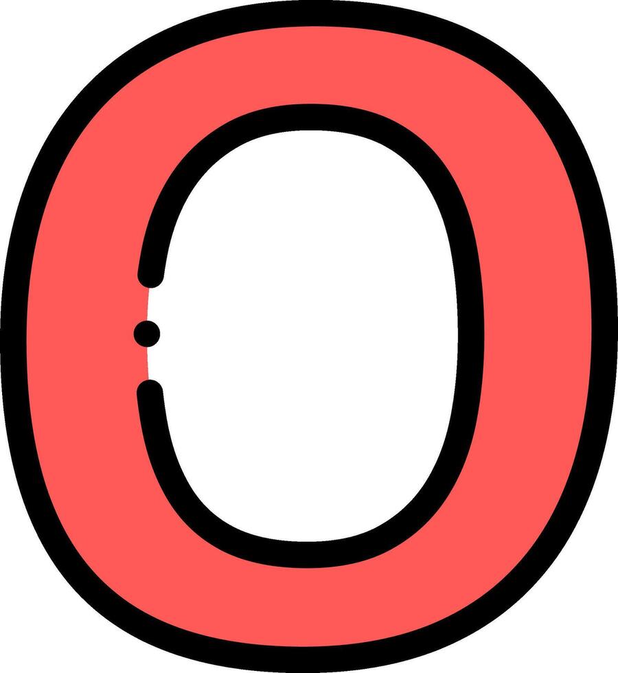 A red circle with the letter o in it vector