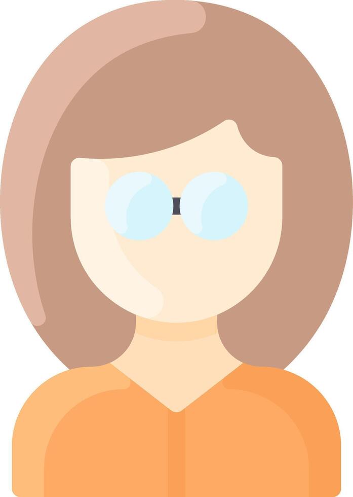 A woman with glasses and an orange shirt vector