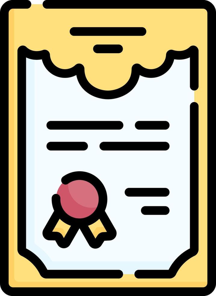 A certificate icon with a seal on it vector