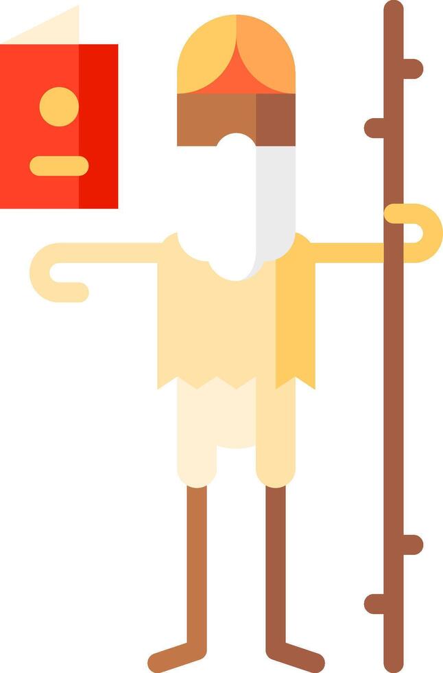 A man with a stick and a red envelope vector