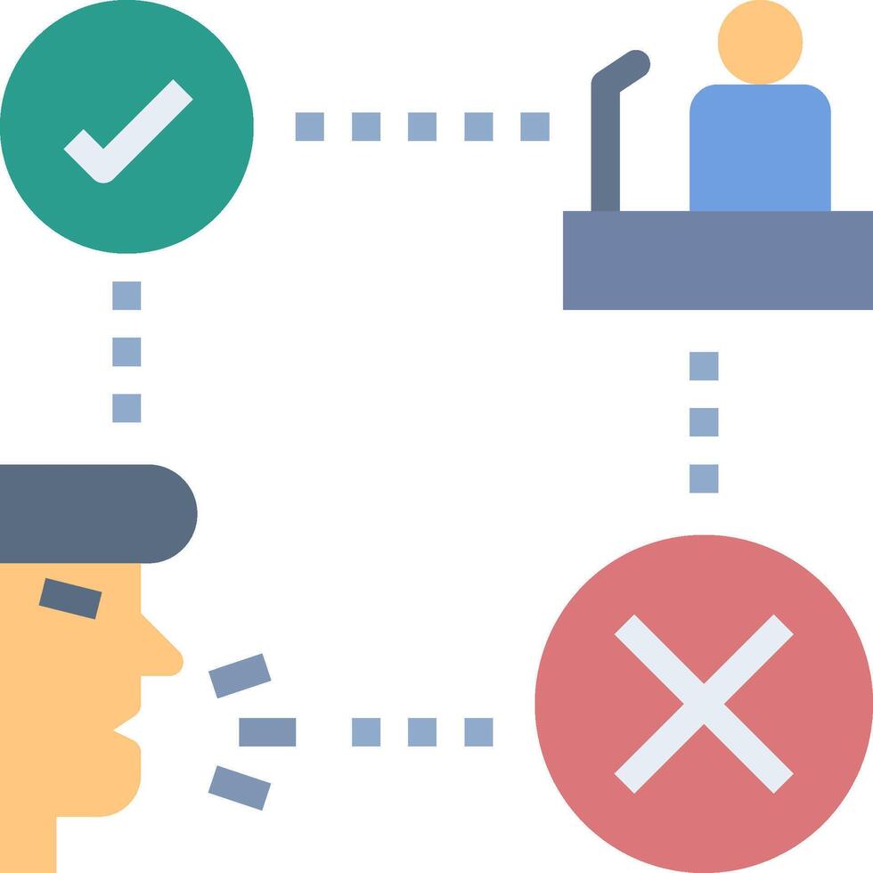 A person is talking to a person in a room vector
