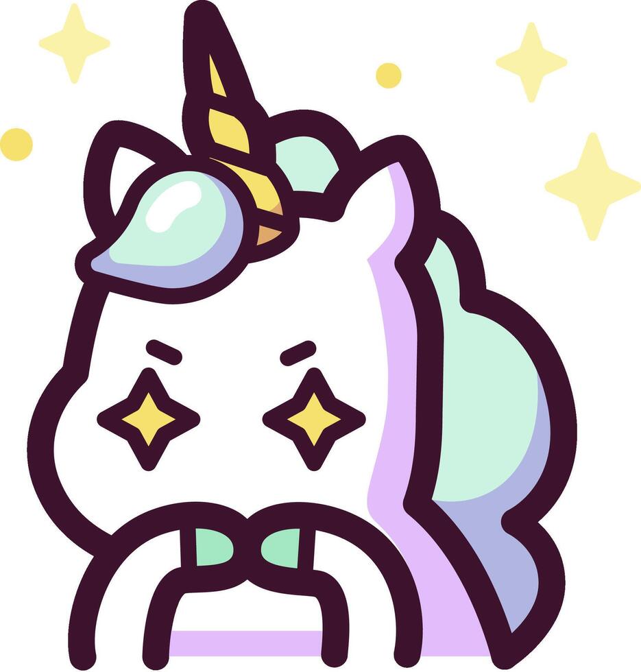 A cute unicorn with a star on its head vector