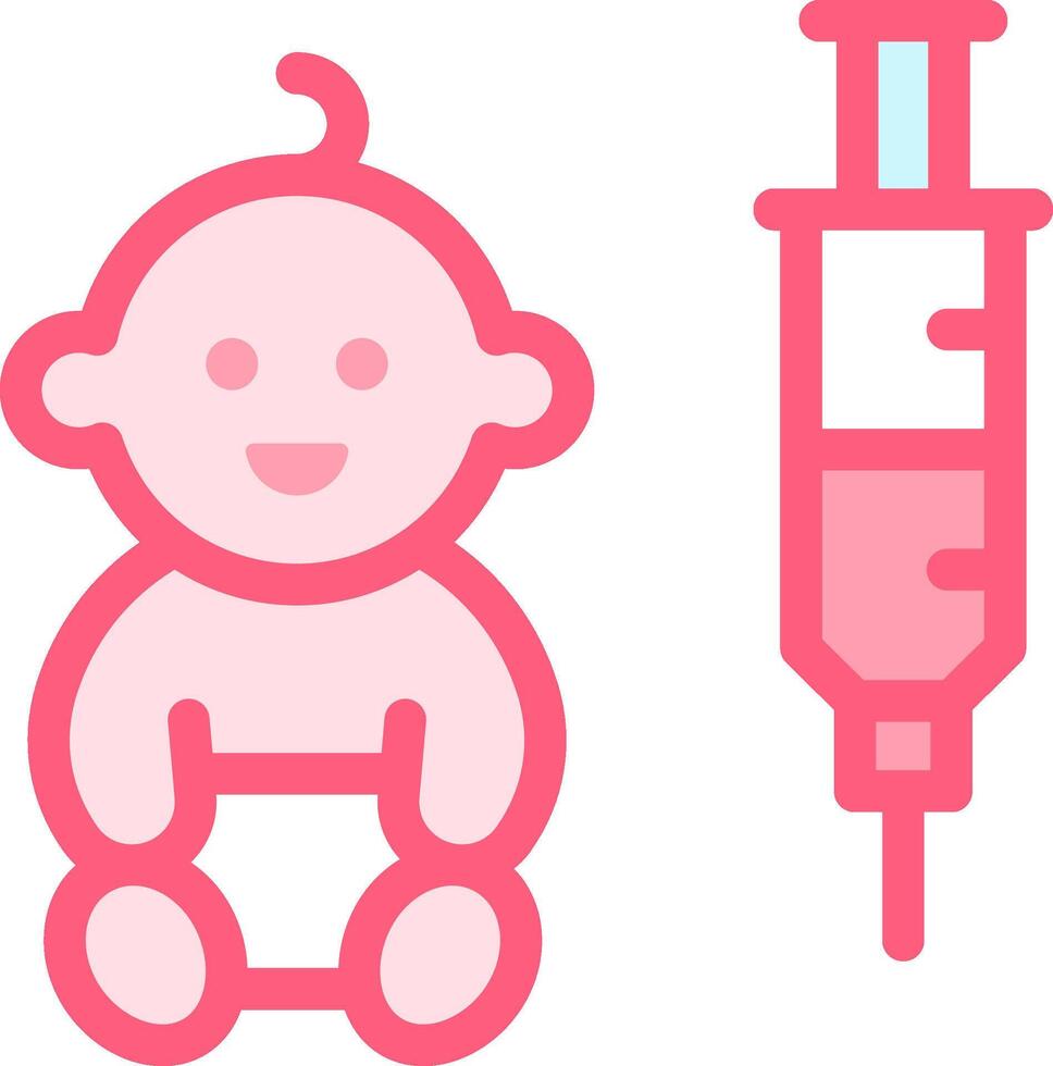 A baby and an injection are next to each other vector