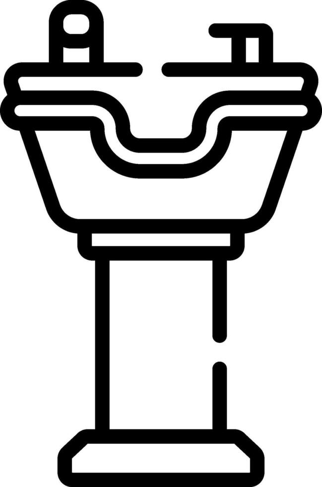 A black and white drawing of a sink vector