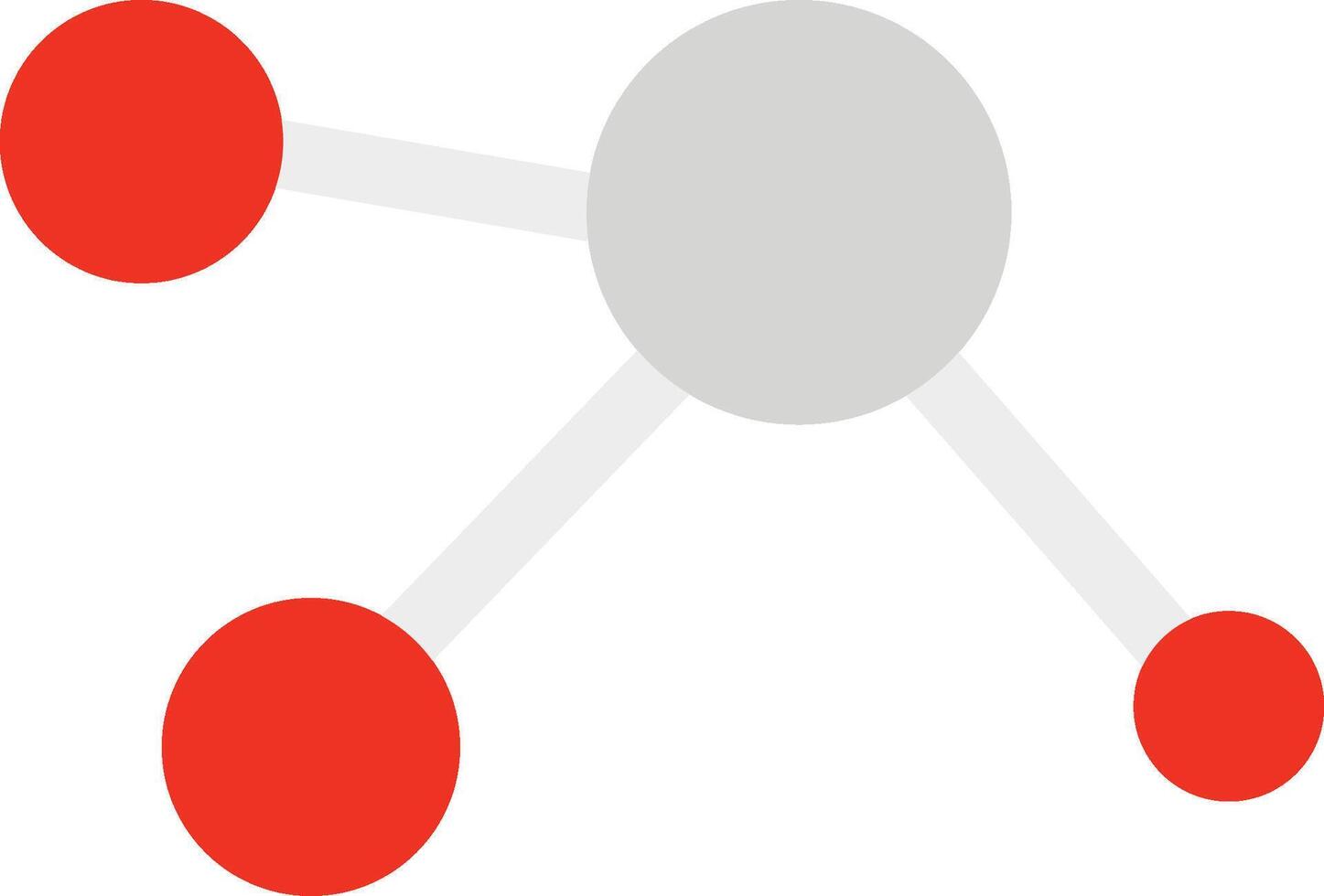 A red and white circle with three dots vector