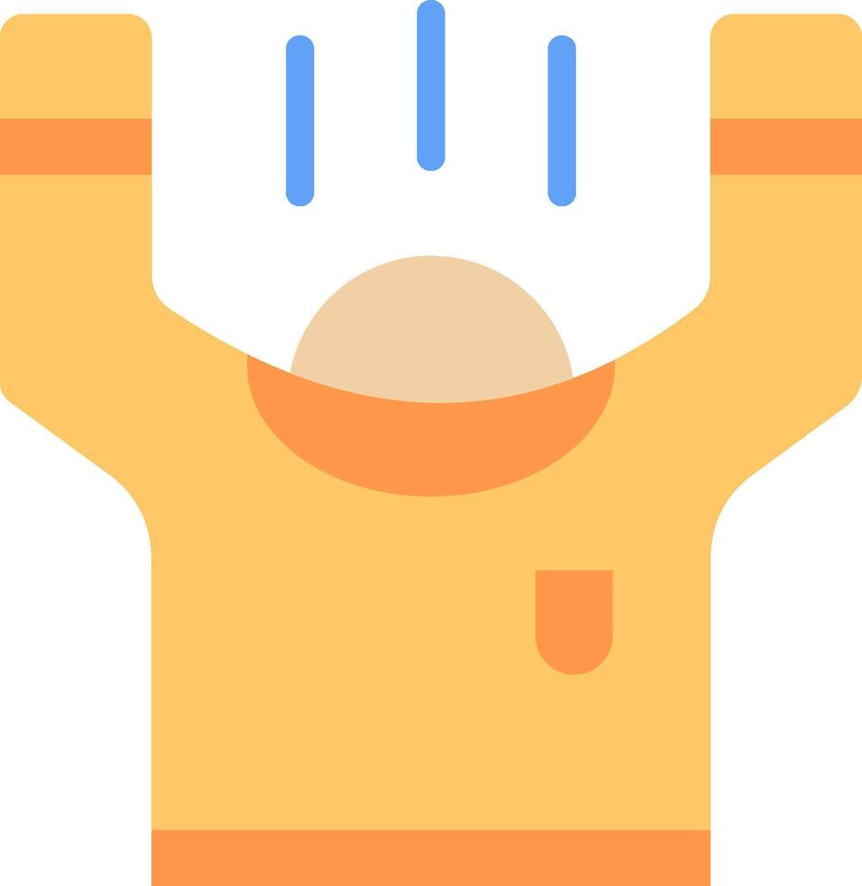 A person with their hands up in the air vector