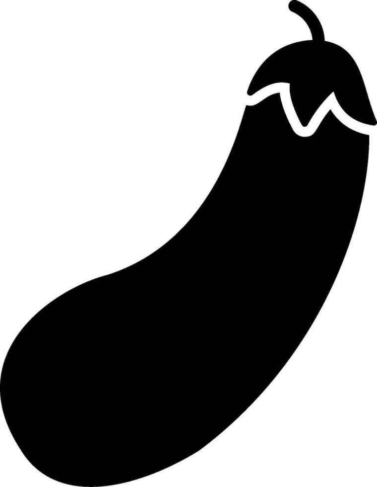 A black and white illustration of a large eggplant vector