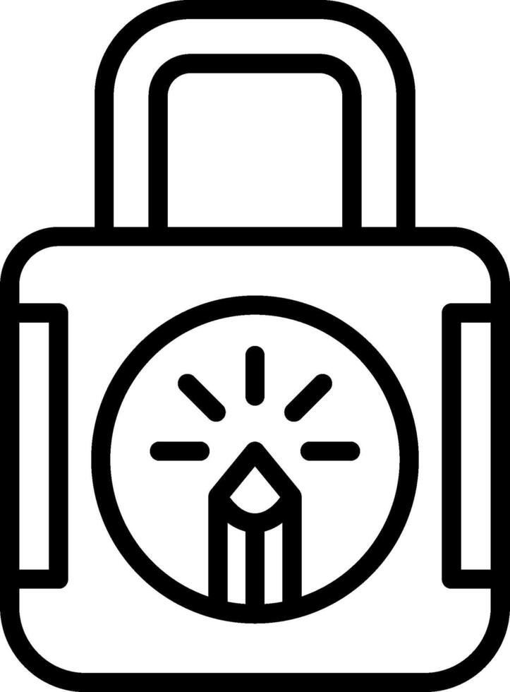 A black and white illustration of a lock vector