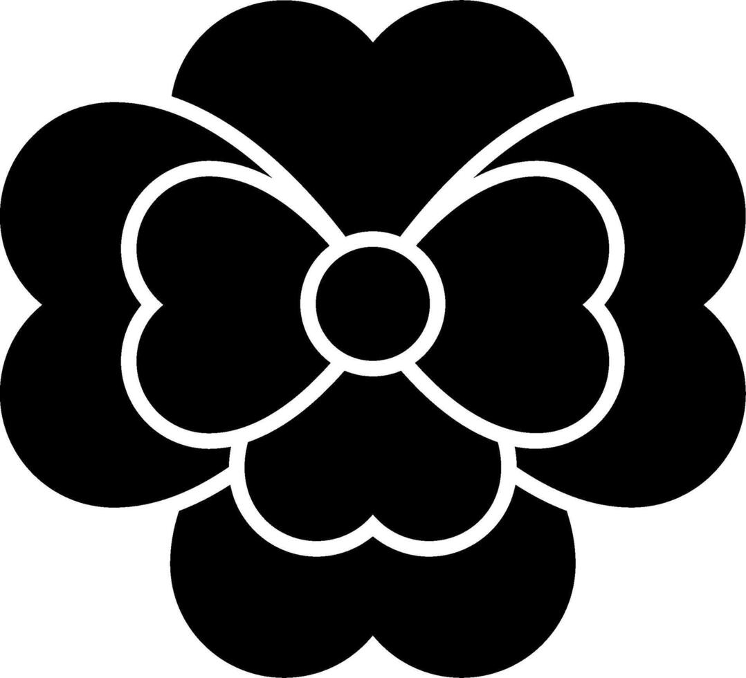 A black and white flower with a bow on it vector