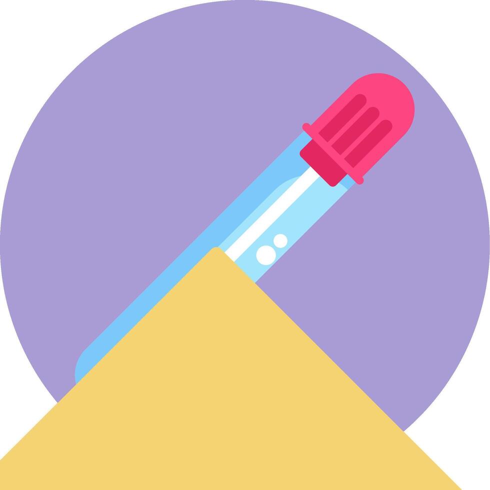 A test tube with a pink liquid in it vector