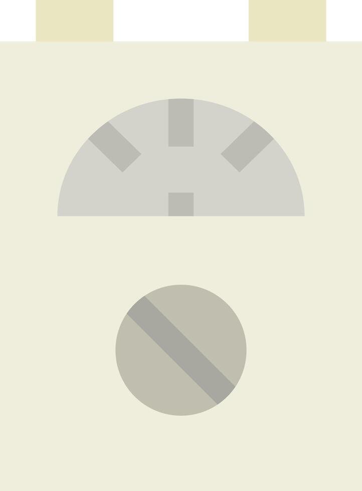 A white and gray icon of a clock vector