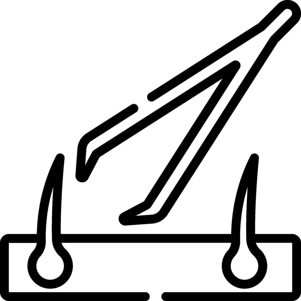 A black and white icon of a pair of scissors vector