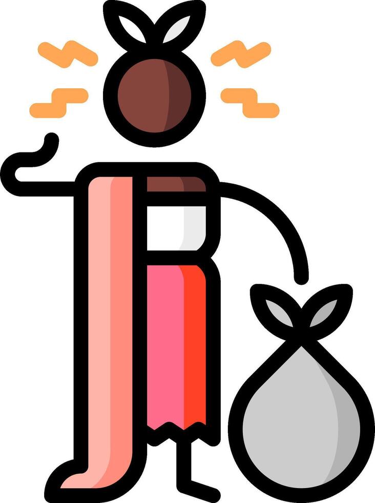 A cartoon woman holding a bag with a bag of money vector