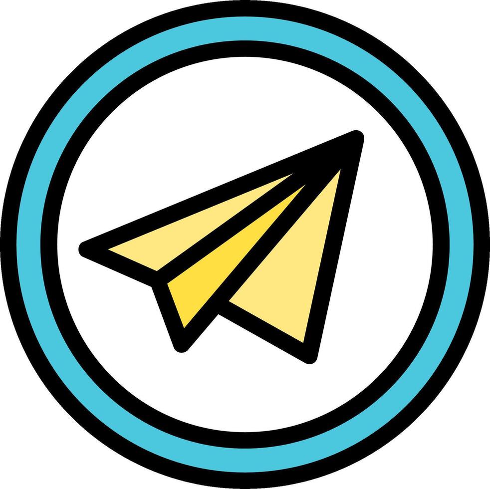A paper airplane icon in a circle vector