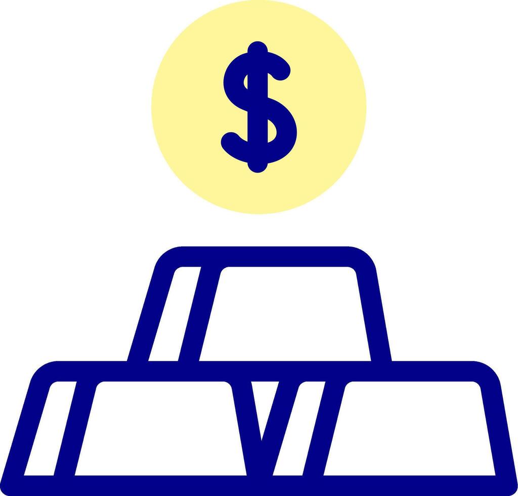 A pile of gold coins with a dollar sign on top vector