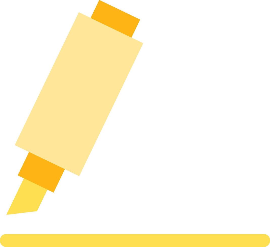 A yellow pen and a yellow paper clip vector