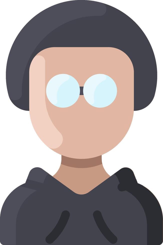 A person wearing glasses and a hoodie vector