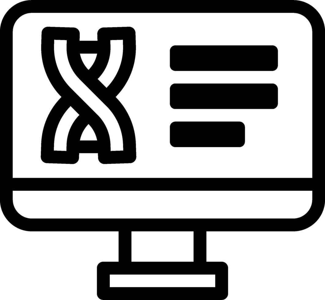 A computer monitor with a dna symbol on it vector